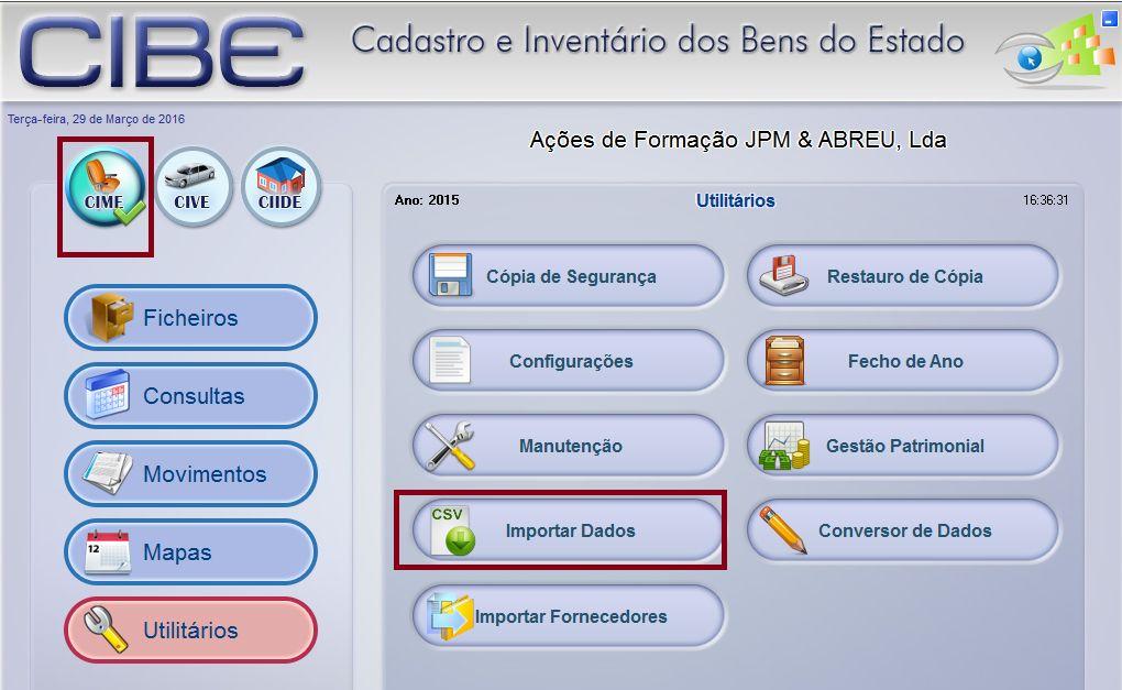 CIBE _ Cadastro e Inventário dos Bens do Estado Versão 3.1.