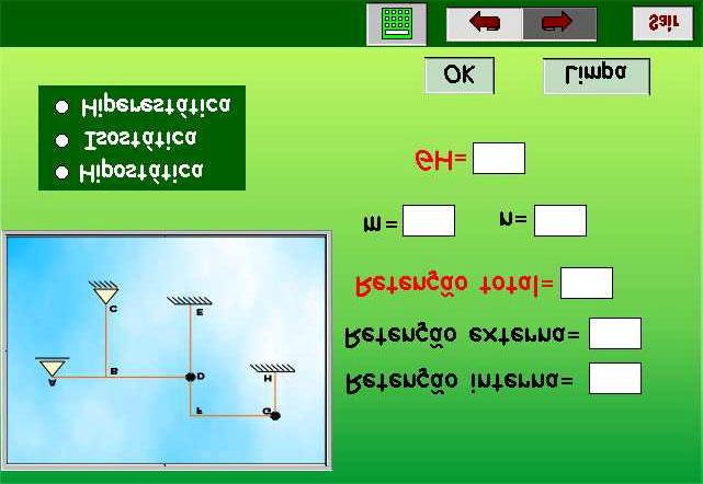 exista algum campo incorreto, permite que o aluno escolha entre tentar novamente ou ver a resposta. O botão Limpar mostra o menu de exercícios, possibilitando a escolha de outro.