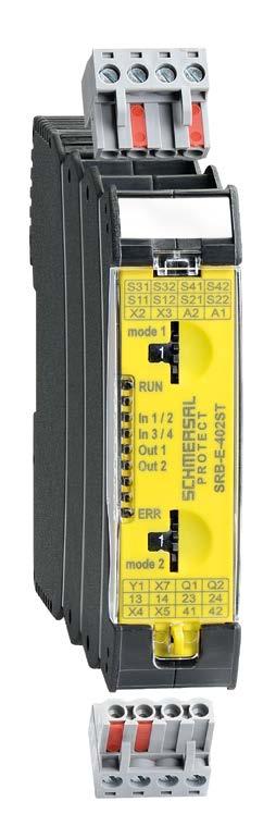 PROTECT SRB-E Os módulos SRB-E Utilização fácil Até 16 diferentes aplicações configuravéis Monitoramento de todos os dispositivos de segurança convencionais Nível de segurança alcançável até PL e /