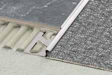 Remate do revestimento para pavimentos Schlüter -SCHIENE-E / -ES Schlüter-SCHIENE-E e -ES são perfis especiais de aço inoxidável, para a protecção das arestas da cerâmica, podendo também ser usado