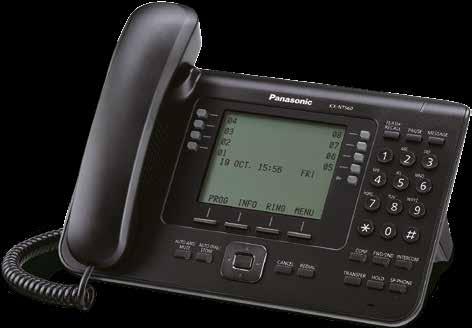 TELEFONES PROPRIETÁRIOS IP KX-NT560 Visor LCD com Backlight de 4,4 A tela grande com texto fácil de se ler permite que você verifique o status de presença de alguém rapidamente.