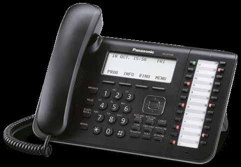 TELEFONES PROPRIETÁRIOS DIGITAIS E ANALÓGICOS Os telefones digitais da série KX-DT500 Panasonic oferecem funcionalidades avançadas de produtividade, incluindo um grande visor, teclas flexíveis e