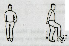 pela direita. Inverta. Estique, dando pequenos tapas nos joelhos. c.