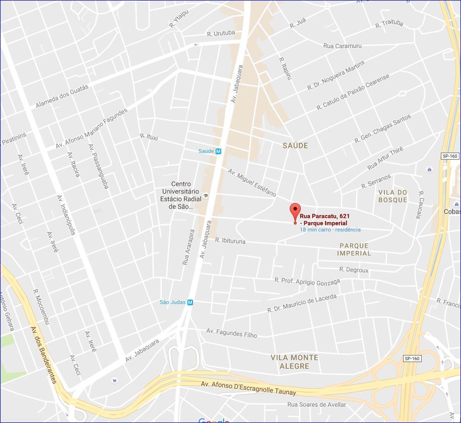 fls. 174 Cunha, Rua Biobedas, próximo à Avenida Jabaquara, ponto de referência como vias de acesso. Fonte: Google Maps 1.1.2 Melhoramentos Públicos O Imóvel está localizado em Zona Mista de Alta Densidade ZM- 3b nos termos da Lei Municipal 13.