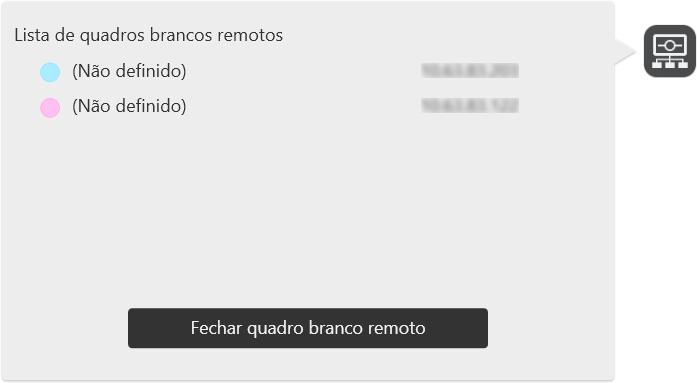 3. Usar um quadro branco remoto para compartilhar a tela Fechar uma sessão do quadro branco remoto Esta seção explica como fechar uma sessão do quadro branco remoto.