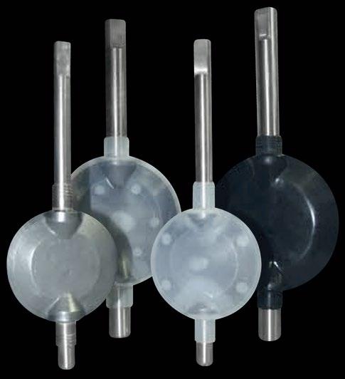 válvulas revestidas de borracha ou de plástico em fluidos contendo partículas abrasivas com ou sem meios corrosivos presentes a temperaturas entre -ºC e +93ºC.