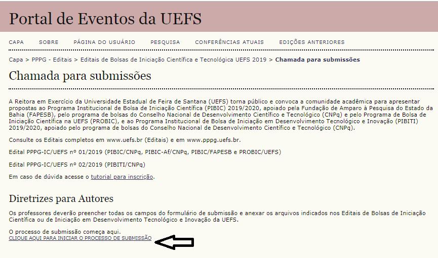 7) Abrirá nova página: na parte Diretrizes para Autores,