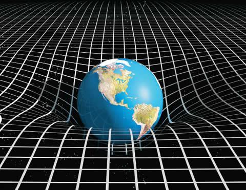 O Campo Gravitacional De acordo com a Teoria da Relatividade Geral de Einstein, o espaço não é vazio, mas forma, juntamente com o tempo, uma estrutura invisível, um sistema tetradimensional