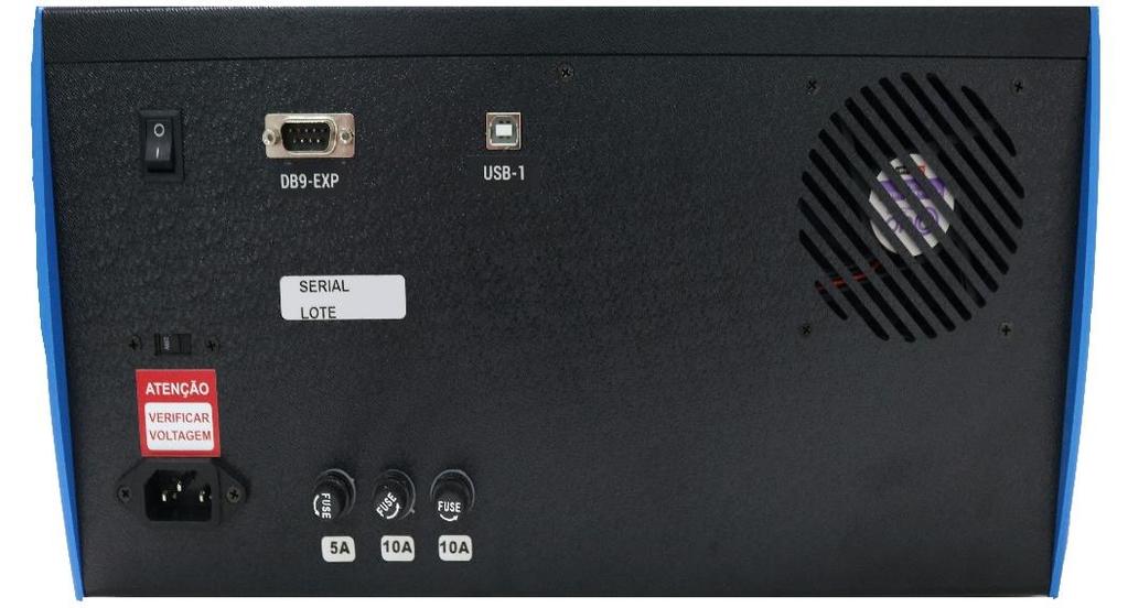 elétrica 127V ou 220V USB-1 Utilizado para atualização do equipamento DB9-EXP Utilizado para procedimentos