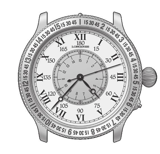 Relógios automáticos L699 THE LINDBERGH HOUR ANGLE WATCH 307 O mostrador espaço/tempo e o seu funcionamento A conceção do relógio The Lindbergh Hour Angle Watch leva em conta o facto de que a rotação