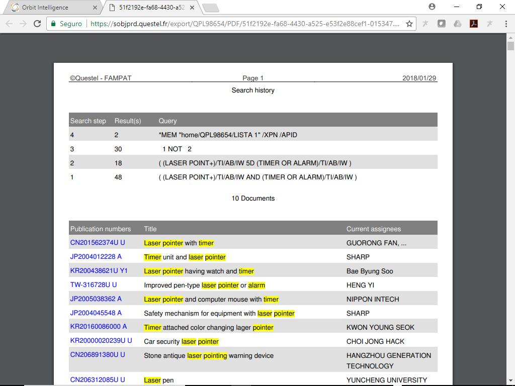 Aqui temos o relatório em formato PDF, com o