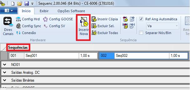 8.1 Criando sequência de eventos para faltas dentro de uma zona O teste consiste basicamente em aplicar uma situação de pré falta com valores de tensão e corrente iguais à nominal, e em seguida