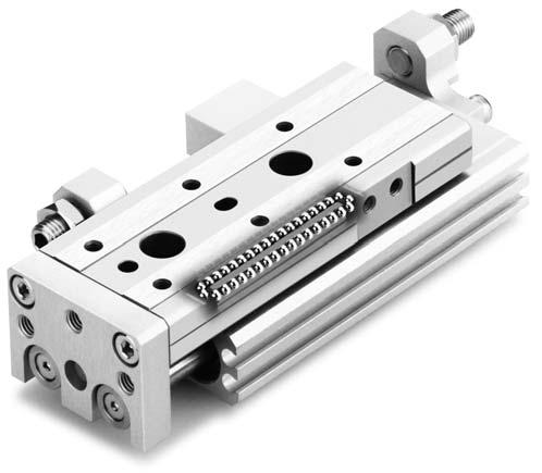 O corpo principal da mesa guiada linear, feito em aço inoxidável martensítico Melhorado contra cargas Cerca de vezes mais forte contra forças