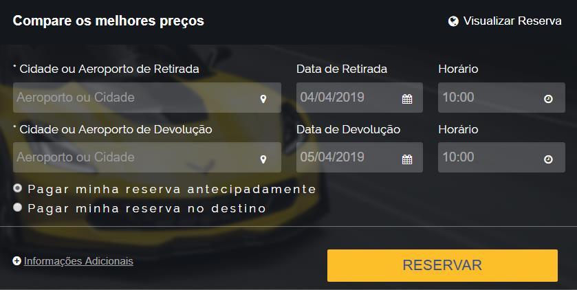 2 Nesta área, insira o # Hertz Gold Rewards do seu cliente (caso aplicável), além de