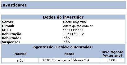 Importante O e-mail somente poderá ser alterado pelo investidor, diretamente em seu acesso ao Portal do Investidor do Tesouro Direto.