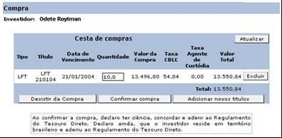 BVMF 0,0 3) Para adquirir mais de um título, clique em Adicionar novos títulos.