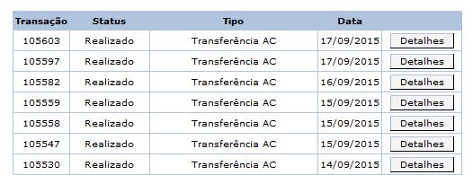 Clique em Consultas Protocolo de transferência/retiradas/depósitos 2.