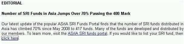 7 de Julho de 2010 Número de Fundos SRI na Ásia