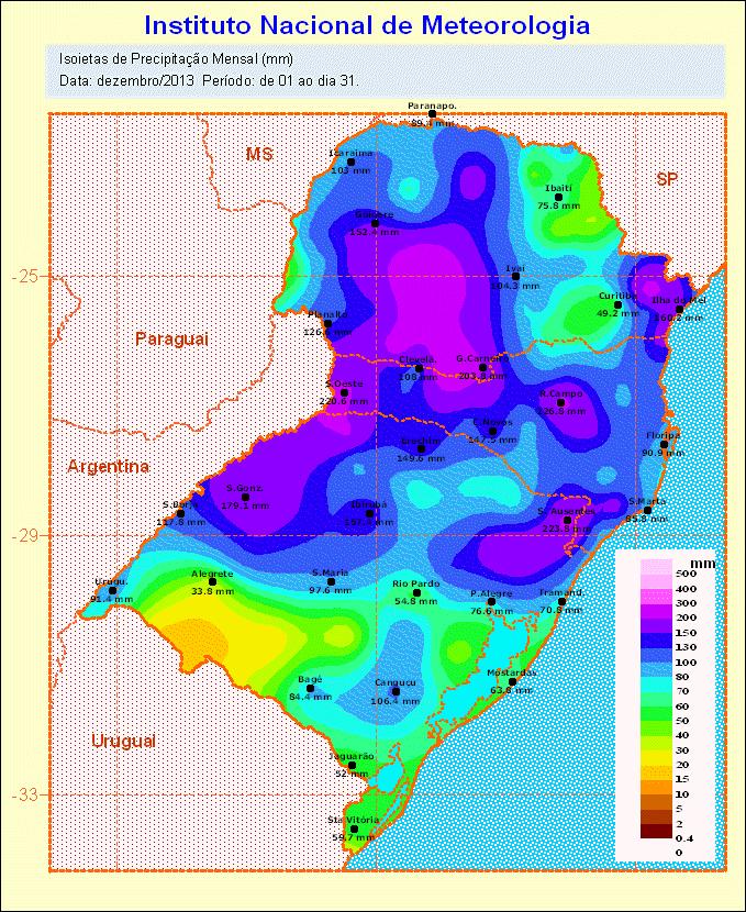 BOLETIM CLIMÁTICO FEVEREIRO MARÇO - ABRL (2014) Estado do Rio Grande do Sul Ano 12 / Número 01 Resp. Técnica: 8 0 DISME/INMET e CPPMet/UFPEL Porto Alegre, 17 de janeiro de 2014.