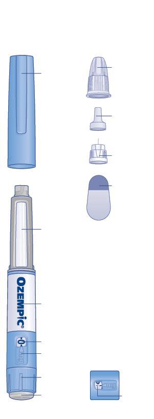 Instruções sobre como usar Ozempic 1 mg/dose de solução para injeção em sistema de aplicação preenchido Ozempic sistema de aplicação e agulhas (exemplo) Leia essas instruções cuidadosamente antes de
