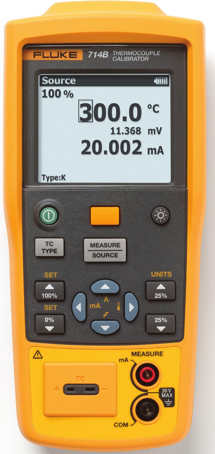 Destaques do produto O 712B pode medir e simular (13) diferentes tipos e resistência de RTD O 714B pode medir e simular (17) diferentes tipos e milivolts de termopar Medem de 4 a 20 sinais ma