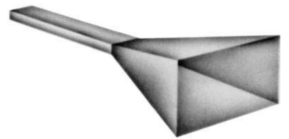 9 demonstra seu princípio de funcionamento: os raios emitidos onidirecionalmente pela antena são refletidos por uma superfície curva, localizada a sua frente, e passam a se propagar de forma paralela
