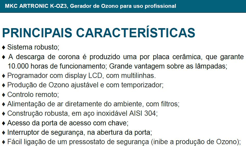 K-OZ3 (ozono) 30/06/2019 Filtragem de Fumos