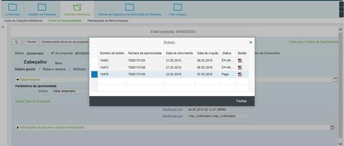 VI. Cotações Somente após compensação do pagamento da fatura, o sistema atualizará de forma automática o status do