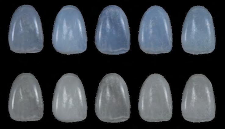 PRÓTESE E ESTÉTICA 041 A 03 A,B Comparativo de valor entre esmaltes de diferentes marcas (0,5 mm).