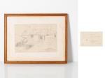 fabrico. Dim: 51,5 cm. 0 176 ANTÓNIO CARNEIRO (1872-1930) "Casario" Lápis sobre papel.
