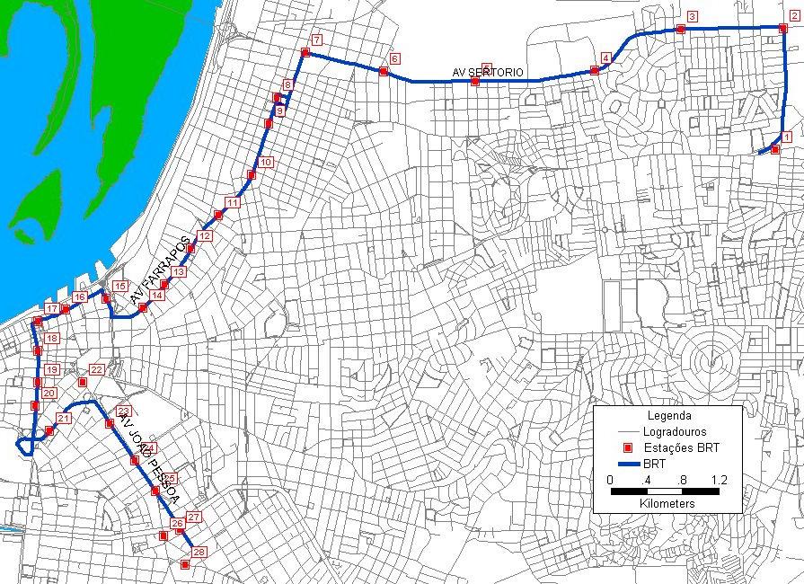 Estações: localização ESTAÇÕES 1 TERMINAL TRIÂNGULO 2 J SILVEIRA 3 VIA PORTO 4 VÁRZEA 5 STA CATARINA 6 A SEVERO 7 PERNAMBUCO 8 DE CONTO 9 PORTAL CAIRU 10 O MACHADO 11 SÃO PEDRO 12