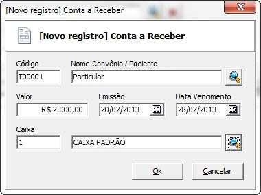 CRIANDO CONTAS AVULSAS Além das contas a receber que foram criadas com as distribuições de contas dos pacientes você também poderá criar contas avulsas para registrar o valor a receber do convênio,