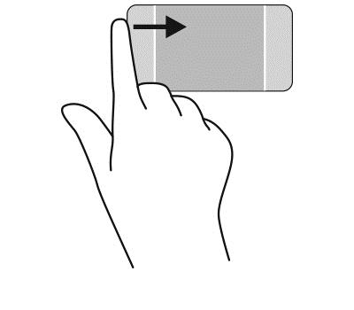 Deslize suavemente o dedo desde a margem esquerda do TouchPad.