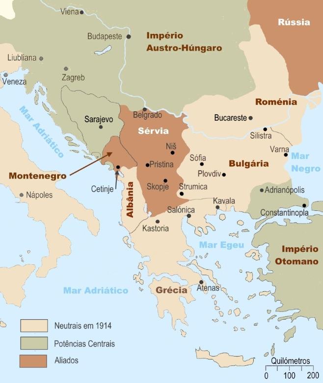 "O barril de pólvora da Europa" Após a guerra Russo-Turca (1877-78), reconheceu-se a independência dos reinos da Roménia, Sérvia, Montenegro e Bulgária.