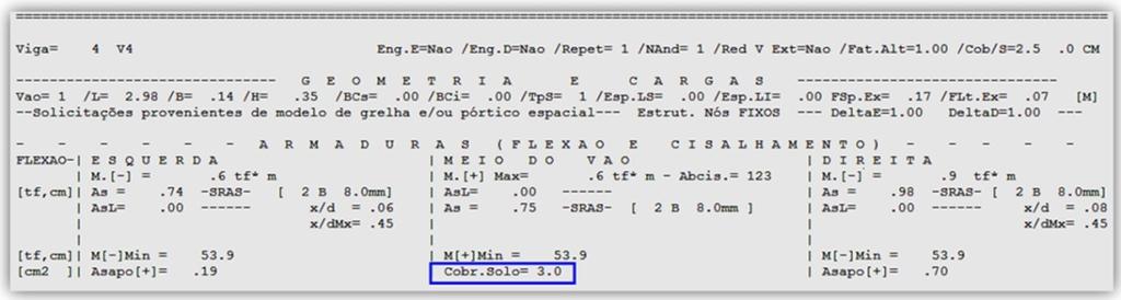 A definição desta grandeza é definida na edição de dados do edifício e transmitida automaticamente para o CAD/Vigas.