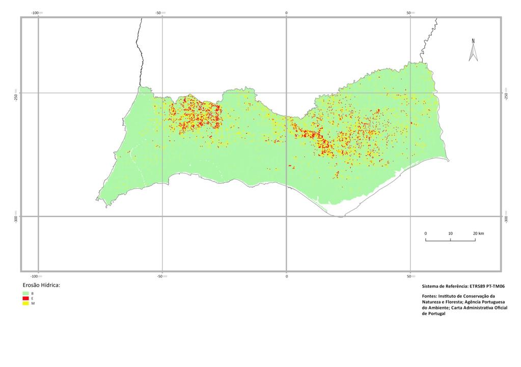 O Programa Regional de Ordenamento Florestal do algarve (PROF-Algarve) 11 Legenda: B-Baixo; M-Médio; E-Elevado.