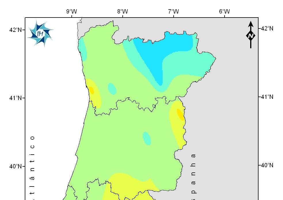 Na 2ª década aqueles valores variaram entre 15.6ºC em Lamas de Mouro e 24.5ºC em Portalegre e os desvios variaram entre +2.
