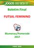 Boletim Final FUTSAL FEMININO