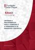 CRITÉRIOS E PROCEDIMENTOS PARA A ADMISSÃO E A PERMANÊNCIA DE PERIÓDICOS CIENTÍFICOS. metodologia. publicaçõesonlinedeeducação