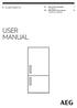 SCE81925TS. PT Manual de instruções 2 Combinado ES Manual de instrucciones 20 Frigorífico-congelador USER MANUAL