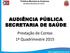 AUDIÊNCIA PÚBLICA SECRETARIA DE SAÚDE. Prestação de Contas 1º Quadrimestre 2015