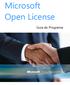 Microsoft Open License. Guia do Programa