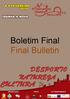 Boletim Final Final Bulletin. Boletim Final Final Bulletin