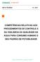 COMPETÊNCIAS RELATIVAS AOS PROCEDIMENTOS DE CONTROLE E DA VIGILÂNCIA DA QUALIDADE DA ÁGUA PARA CONSUMO HUMANO E SEU PADRÃO DE POTABILIDADE