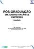 PÓS-GRADUAÇÃO EM ADMINISTRAÇÃO DE EMPRESAS