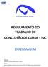 REGULAMENTO DO TRABALHO DE CONCLUSÃO DE CURSO - TCC