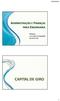 29/04/2013 ADMINISTRAÇÃO E FINANÇAS PARA ENGENHARIA. Professor: Luis Guilherme Magalhães (62) 9607-2031 CAPITAL DE GIRO