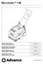 Micromatic TM 13E. INSTRUCTION FOR USE Advance model: 9087233020. INSTRUCTIONS D UTILISATION Modèle Advance: 9087233020