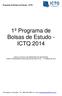 1º Programa de Bolsas de Estudo - ICTQ 2014