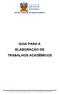 GUIA PARA A ELABORAÇÃO DE TRABALHOS ACADÊMICOS